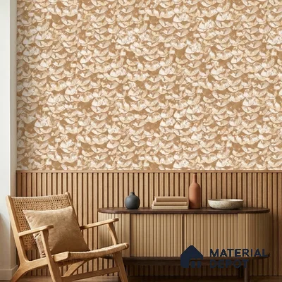 23817 | Warm Beige Woven Floral Texture Patterned Wallpaper - 10 Meter x 21 Inches, 57.41 Sq. Ft. (Min. 15% Wastage)