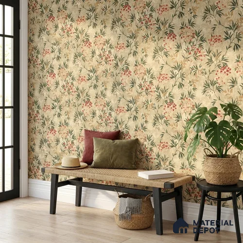 23822 | 10 Meter x 21 Inches Florals Look Wallpaper - 57.41 Sq. Ft. | Minimum 15% wastage during installation