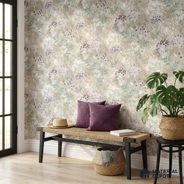 23826 | 10 Meter x 21 Inches Florals Look Wallpaper - 57.41 Sq. Ft. | Minimum 15% wastage during installation