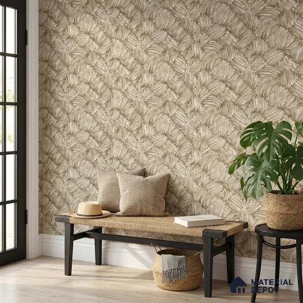 23833 | 10 Meter x 21 Inches Patterned Look Wallpaper - 57.41 Sq. Ft. | Minimum 15% wastage during installation