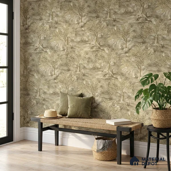 23838 | 10 Meter x 21 Inches Tropical Look Wallpaper - 57.41 Sq. Ft. | Minimum 15% wastage during installation