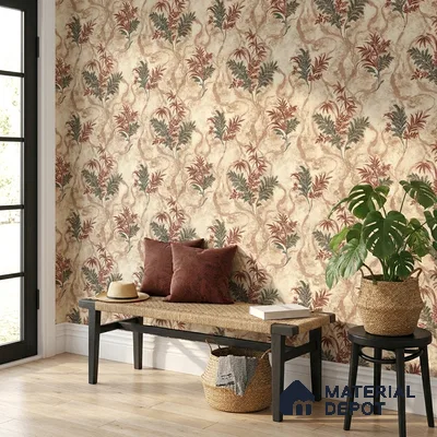 23846 | 10 Meter x 21 Inches Florals Look Wallpaper - 57.41 Sq. Ft. | Minimum 15% wastage during installation
