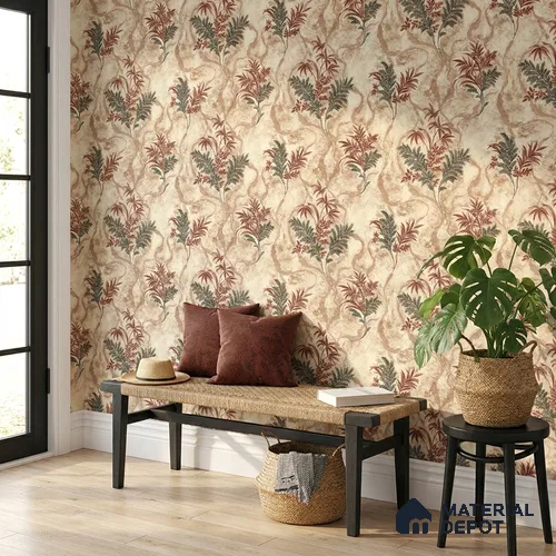 23846 | 10 Meter x 21 Inches Florals Look Wallpaper - 57.41 Sq. Ft. | Minimum 15% wastage during installation