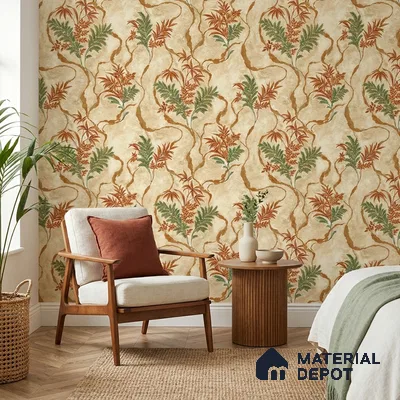23847 | 10 Meter x 21 Inches Florals Look Wallpaper - 57.41 Sq. Ft. | Minimum 15% wastage during installation