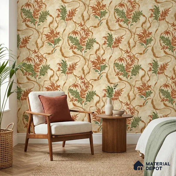 23847 | 10 Meter x 21 Inches Florals Look Wallpaper - 57.41 Sq. Ft. | Minimum 15% wastage during installation