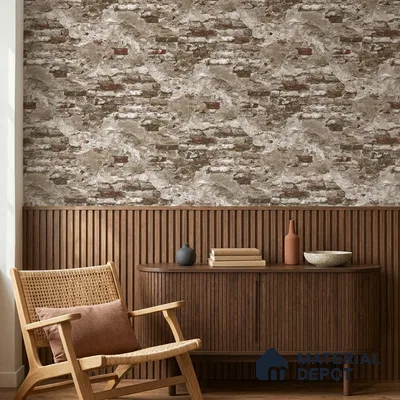 23869 | 10 Meter x 21 Inches Brick Look Wallpaper - 57.41 Sq. Ft. | Minimum 15% wastage during installation