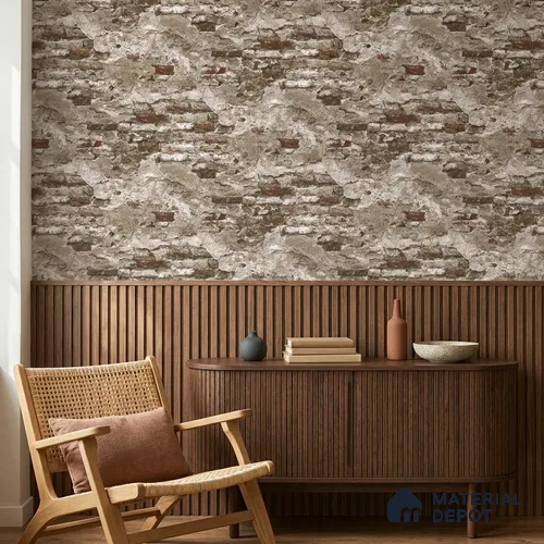 23869 | 10 Meter x 21 Inches Brick Look Wallpaper - 57.41 Sq. Ft. | Minimum 15% wastage during installation