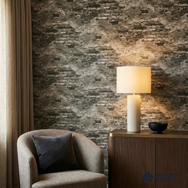 23872 | 10 Meter x 21 Inches Brick Look Wallpaper - 57.41 Sq. Ft. | Minimum 15% wastage during installation
