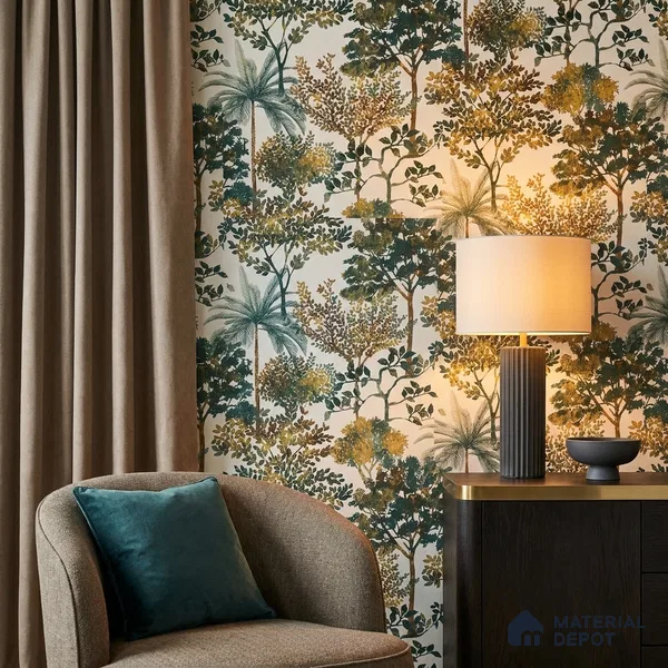 9007 | 10 Meter x 21 Inch Tropical Look Wallpaper - 57 Sq. Ft. | Minimum 15% wastage during installation