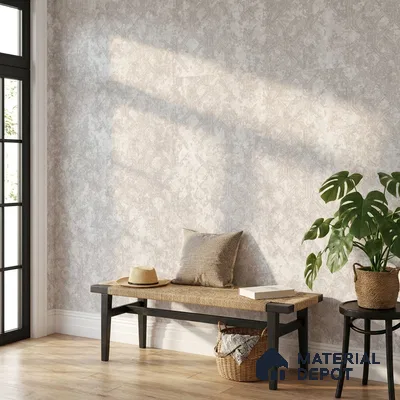 74038-1 | Warm Grey Crackle Plaster Patterned Wallpaper - 5 Meter x 42 Inch, 57.41 Sq. Ft. (Min. 15% Wastage)