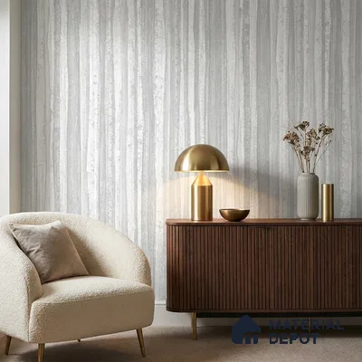 74050-3 | Silver White Vertical Linen Patterned Wallpaper - 5 Meter x 42 Inch, 57.41 Sq. Ft. (Min. 15% Wastage)