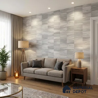 74049-3 | Grey Basketweave Wood Patterned Wallpaper - 5 Meter x 42 Inch, 57.41 Sq. Ft. (Min. 15% Wastage)
