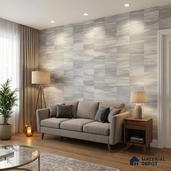 74049-3 | Grey Basketweave Wood Patterned Wallpaper - 5 Meter x 42 Inch, 57.41 Sq. Ft. (Min. 15% Wastage)