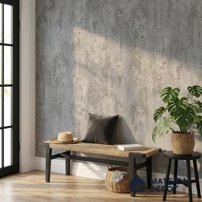 74044-3 | Cool Grey Weathered Plaster Patterned Wallpaper - 5 Meter x 42 Inch, 57.41 Sq. Ft. (Min. 15% Wastage)