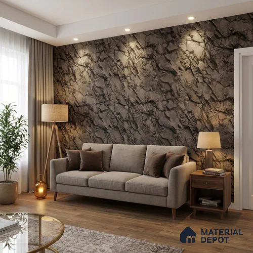 74048-2 | 5 Meter x 42 Inch 74048 Stone Look Wallpaper - 57.41 Sq. Ft. | Minimum 15% wastage during installation