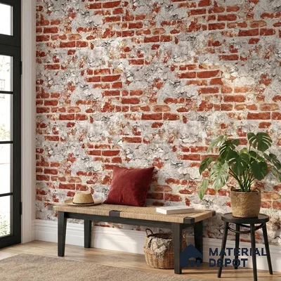 74045-3 | 5 Meter x 42 Inch 74045 Brick Look Wallpaper - 57.41 Sq. Ft. | Minimum 15% wastage during installation