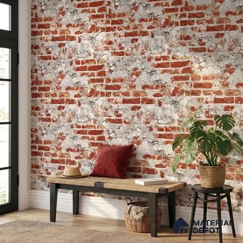 74045-3 | 5 Meter x 42 Inch 74045 Brick Look Wallpaper - 57.41 Sq. Ft. | Minimum 15% wastage during installation