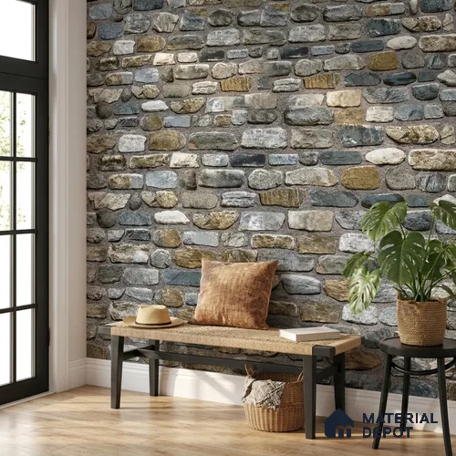 74047-1 | 5 Meter x 42 Inch 74047 Brick Look Wallpaper - 57.41 Sq. Ft. | Minimum 15% wastage during installation