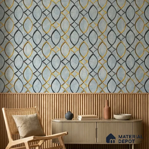 WK160-17 | 10 Meter x 21 Inches Patterned Look Wallpaper - 57.37 Sq. Ft. | Minimum 15% wastage during installation