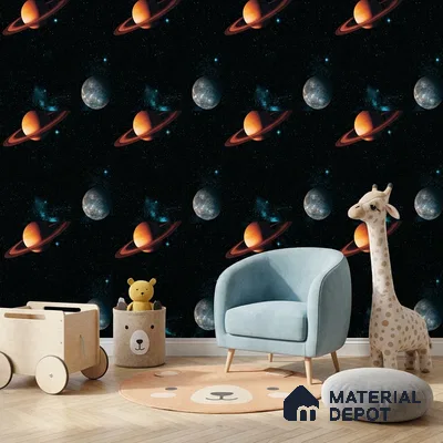 5164-1 | 4 Meter x 42 Inches Space Look Wallpaper - 45.94 Sq. Ft. | Minimum 15% wastage during installation