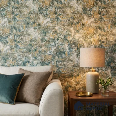1134 | Teal & White Weathered Trellis Patterned Wallpaper - 10 Meter x 21 Inches, 57.37 Sq. Ft. (Min. 15% Wastage)