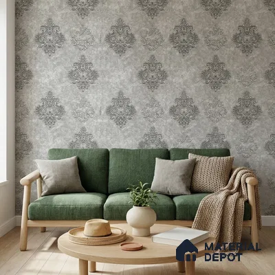 1146 | 10 Meter x 21 Inches Damask Look Wallpaper - 57.37 Sq. Ft. | Minimum 15% wastage during installation