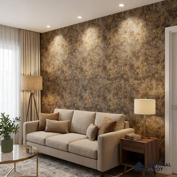 1129 | 10 Meter x 21 Inches Damask Look Wallpaper - 57.37 Sq. Ft. | Minimum 15% wastage during installation