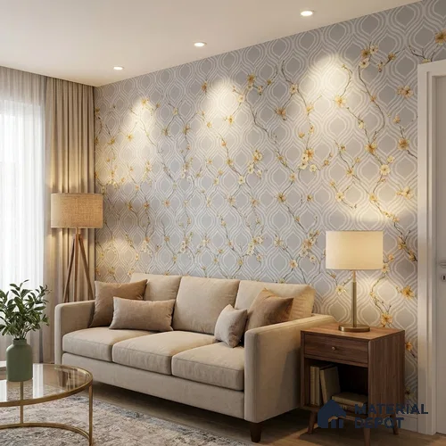 1118 | 10 Meter x 21 Inches Florals Look Wallpaper - 57.37 Sq. Ft. | Minimum 15% wastage during installation