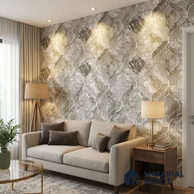 1114 | 10 Meter x 21 Inches Patterned Look Wallpaper - 57.37 Sq. Ft. | Minimum 15% wastage during installation