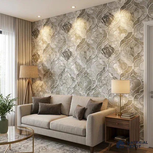 1114 | 10 Meter x 21 Inches Patterned Look Wallpaper - 57.37 Sq. Ft. | Minimum 15% wastage during installation