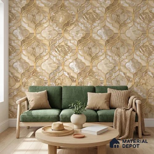 1117 | 10 Meter x 21 Inches Patterned Look Wallpaper - 57.37 Sq. Ft. | Minimum 15% wastage during installation