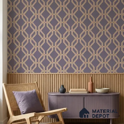 WK160-33 | 10 Meter x 21 Inches Geometric Look Wallpaper - 57.37 Sq. Ft. | Minimum 15% wastage during installation