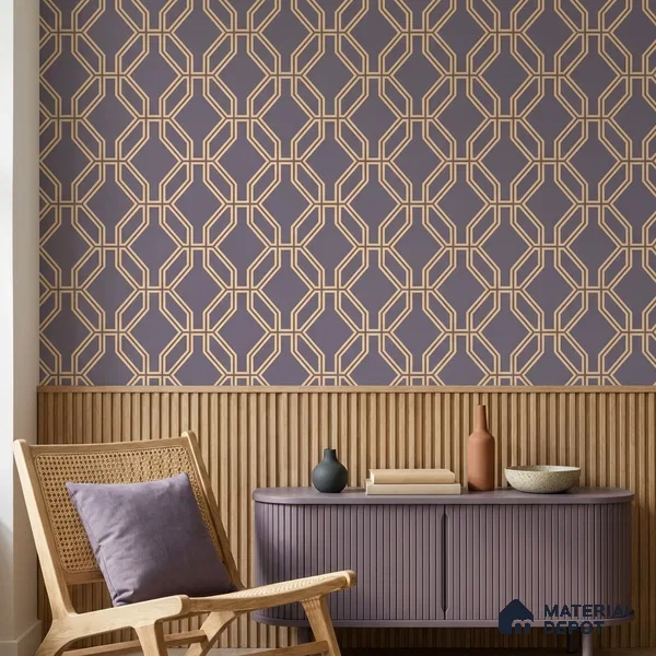 WK160-33 | 10 Meter x 21 Inches Geometric Look Wallpaper - 57.37 Sq. Ft. | Minimum 15% wastage during installation