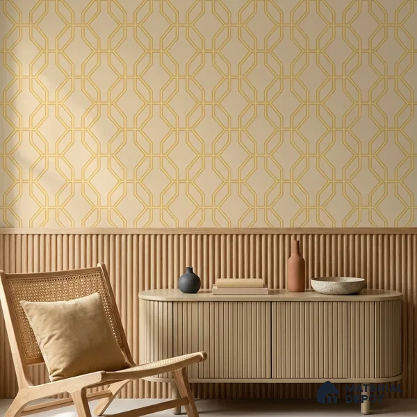 WK160-34 | 10 Meter x 21 Inches Geometric Look Wallpaper - 57.37 Sq. Ft. | Minimum 15% wastage during installation