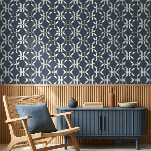 WK160-36 | 10 Meter x 21 Inches Geometric Look Wallpaper - 57.37 Sq. Ft. | Minimum 15% wastage during installation