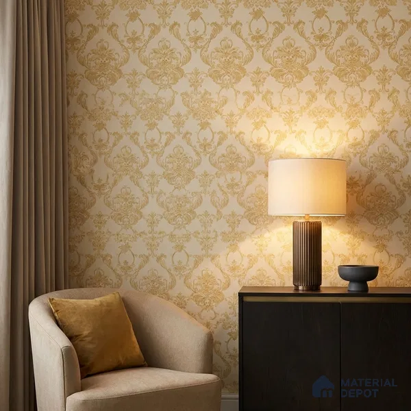81372-1 | 5 Meter x 42 Inches Damask Look Wallpaper - 57 Sq. Ft. | Minimum 15% wastage during installation