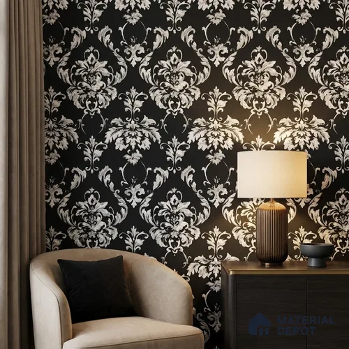 81372-3 | 5 Meter x 42 Inches Damask Look Wallpaper - 57 Sq. Ft.  | Minimum 15% wastage during installation