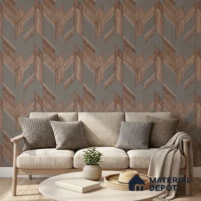 WK160-29 | 10 Meter x 21 Inches Geometric Look Wallpaper - 57.37 Sq. Ft. | Minimum 15% wastage during installation