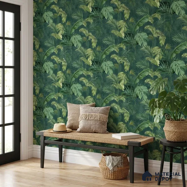 WK160-38 | 10 Meter x 21 Inches Tropical Look Wallpaper - 57.37 Sq. Ft. | Minimum 15% wastage during installation