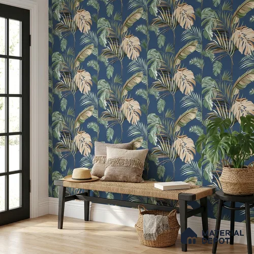 WK160-40 | 10 Meter x 21 Inches Tropical Look Wallpaper - 57.37 Sq. Ft. | Minimum 15% wastage during installation