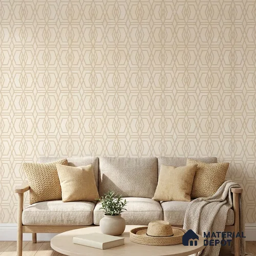 WK160-53 | 10 Meter x 21 Inches Geometric Look Wallpaper - 57.37 Sq. Ft. | Minimum 15% wastage during installation
