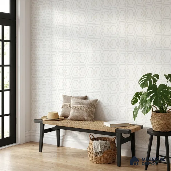 WK160-54 | 10 Meter x 21 Inches Geometric Look Wallpaper - 57.37 Sq. Ft. | Minimum 15% wastage during installation