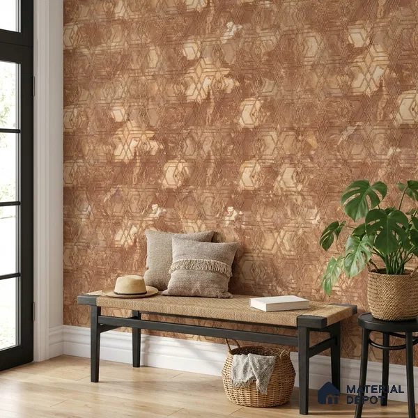 WK160-55 | 10 Meter x 21 Inches Geometric Look Wallpaper - 57.37 Sq. Ft. | Minimum 15% wastage during installation