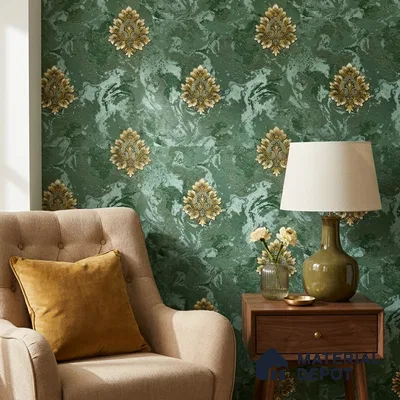 170-40 | 9.6 Meter x 20.87 Inches Damask Look Wallpaper - 54.77 Sq. Ft. | Minimum 15% wastage during installation