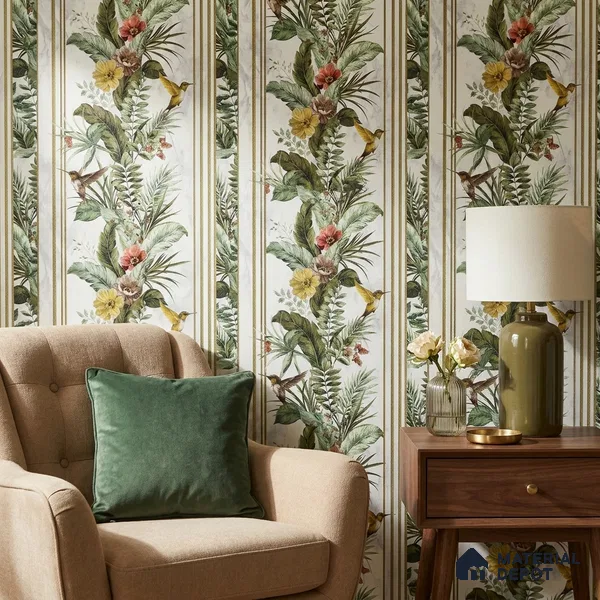 170-30 | 9.6 Meter x 20.87 Inches Florals Look Wallpaper - 54.77 Sq. Ft. | Minimum 15% wastage during installation