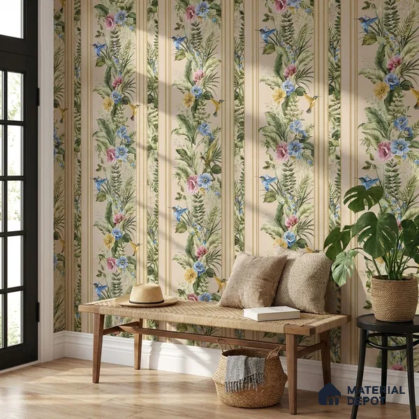 170-31 | 9.6 Meter x 20.87 Inches Florals Look Wallpaper - 54.77 Sq. Ft. | Minimum 15% wastage during installation