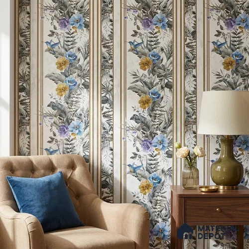 170-29 | 9.6 Meter x 20.87 Inches Florals Look Wallpaper - 54.77 Sq. Ft. | Minimum 15% wastage during installation