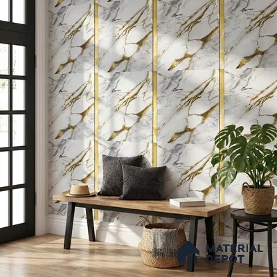 170-45 | 9.6 Meter x 20.87 Inches Marble Look Wallpaper - 54.77 Sq. Ft. | Minimum 10% wastage during installation