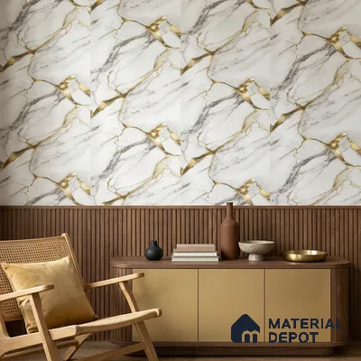 170-46 | 9.6 Meter x 20.87 Inches Marble Look Wallpaper - 54.77 Sq. Ft. | Minimum 10% wastage during installation