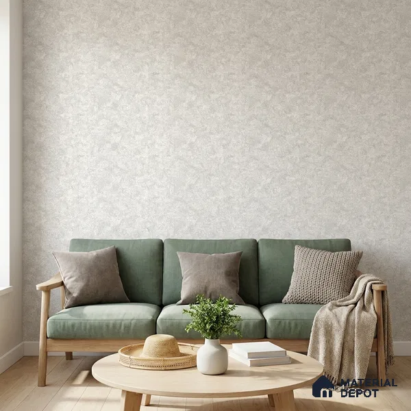 88666-2 | Pearl Grey Frosted Plaster Patterned Wallpaper - 5 Meter x 42 Inches, 57 Sq. Ft. (Min. 15% Wastage)